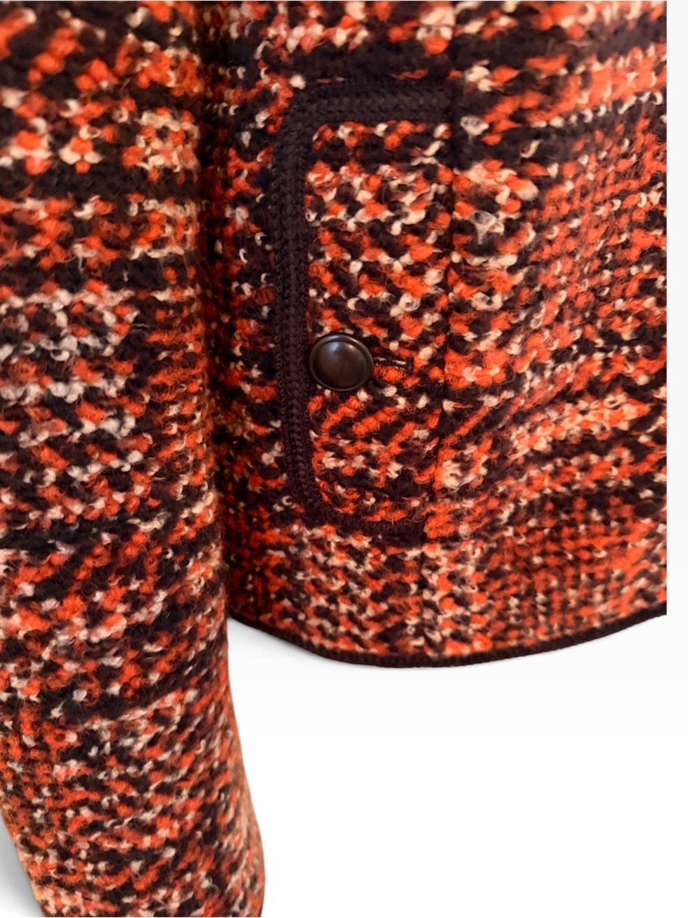 Talbots Rust/Brown Multi Tweed Zip-Front Jacket 10 - Picture 3 of 7